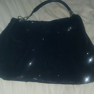 Black sequin sparkly black bag